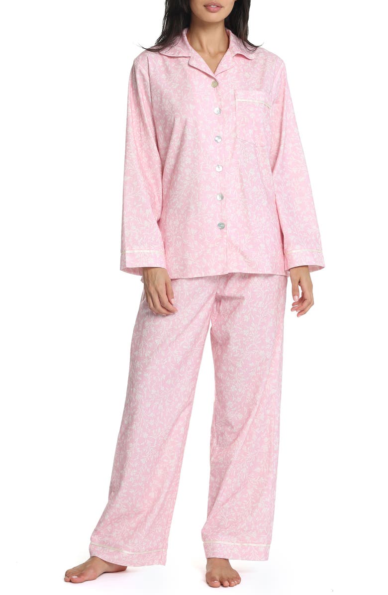 Papinelle Floral Print Organic Cotton Pajamas, Main, color, 