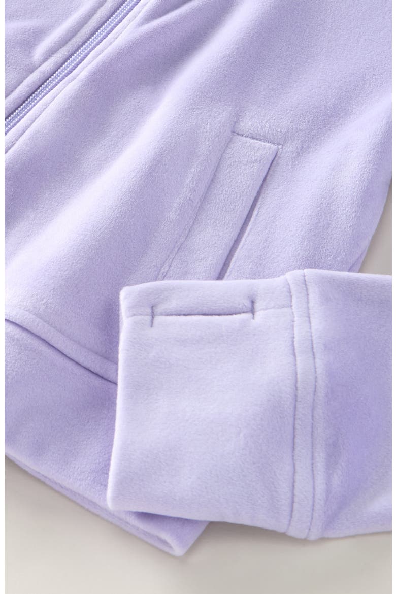 Kids' Downtime Velour Zip Jacket, Alternate, color, PURPLE SPRAY