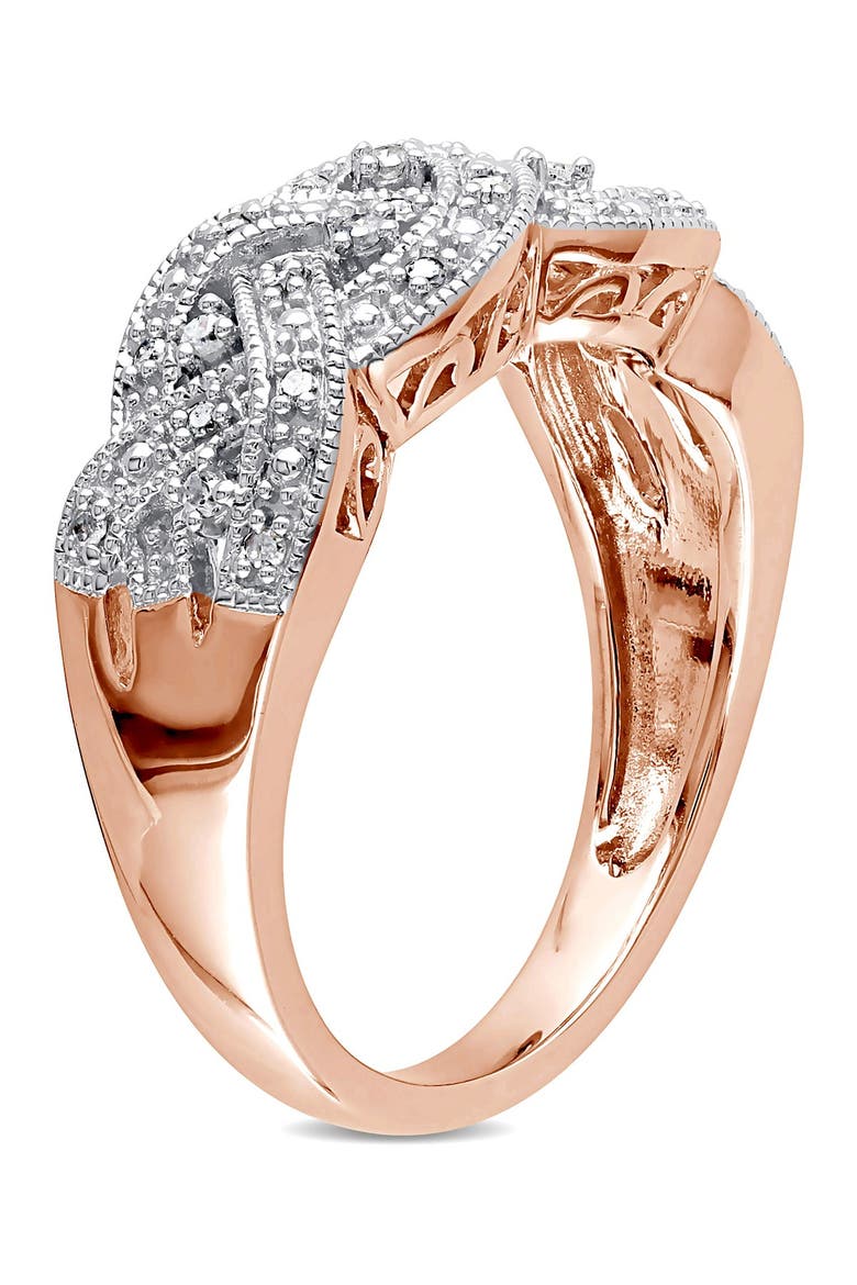 Two-Tone Pavé Diamond Braid Ring, Alternate, color, ROSE