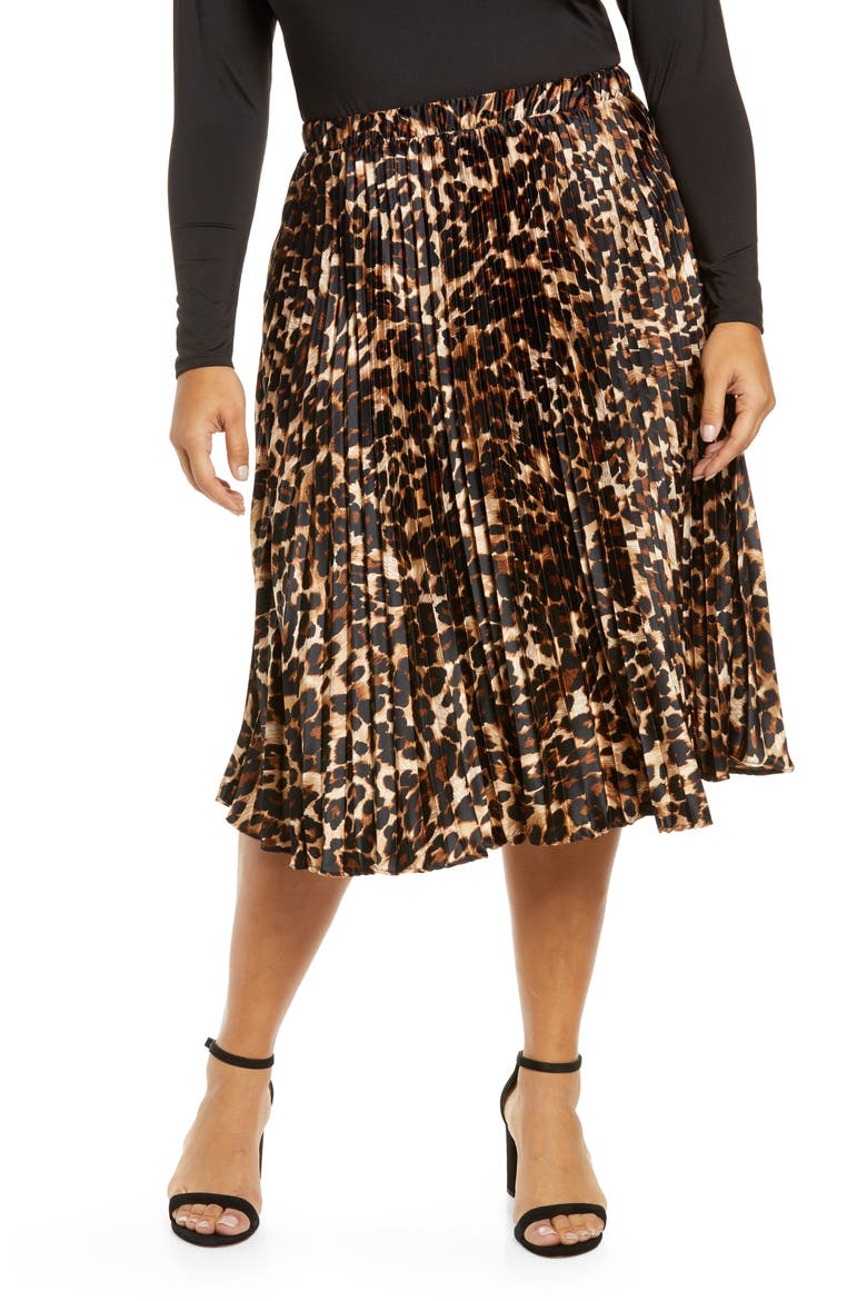 Print Maxi Skirt, Main, color, LEOPARD
