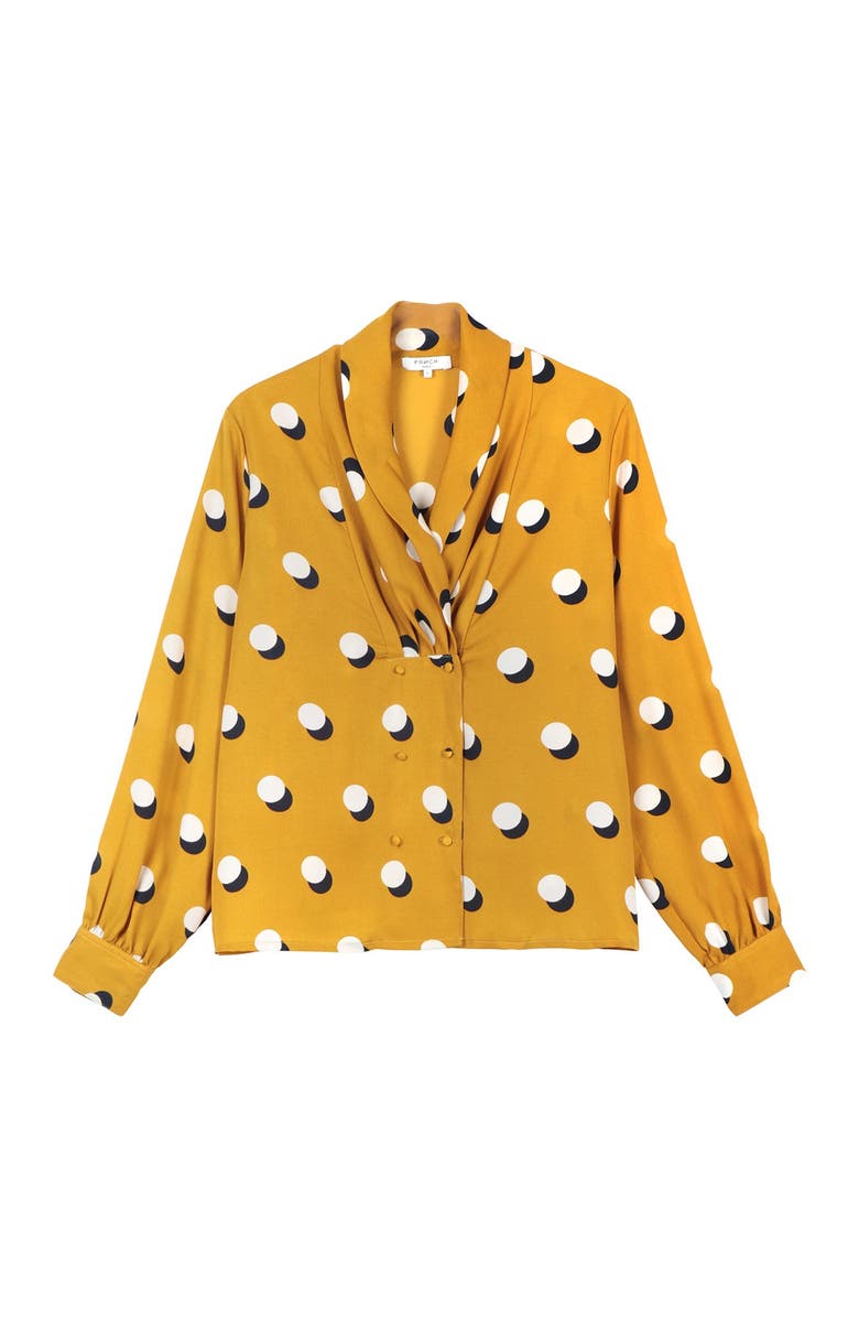 FRNCH Patterned Shawl Collar Blouse, Alternate, color, 