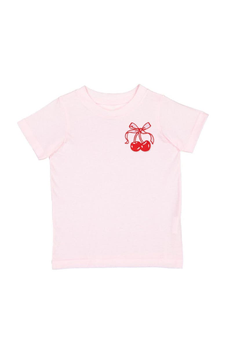 Sweet Wink Cherry Patch Short Sleeve T-Shirt, Main, color, Pink