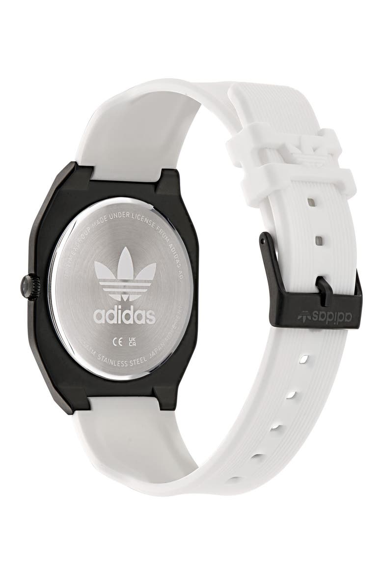 City Tech Black Thin Silicone Strap Watch, 39mm, Alternate, color, WHITE