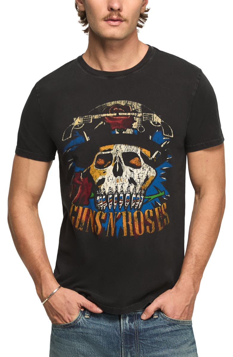 Lucky Brand Guns N Roses Graphic Cotton T-Shirt, Main, color, Caviar