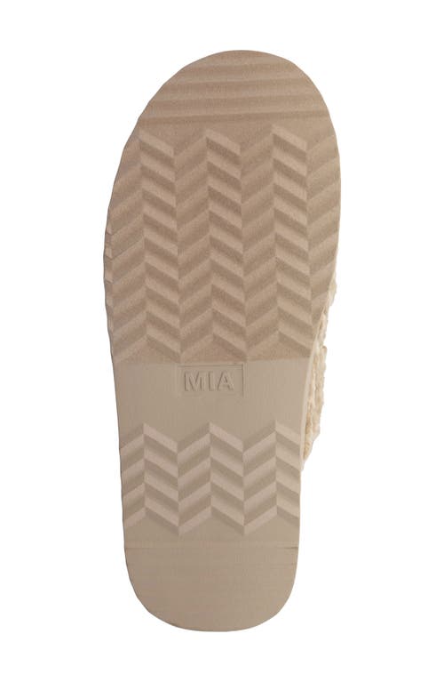Mia Sugary Faux Shearling Platform Mule In Brown