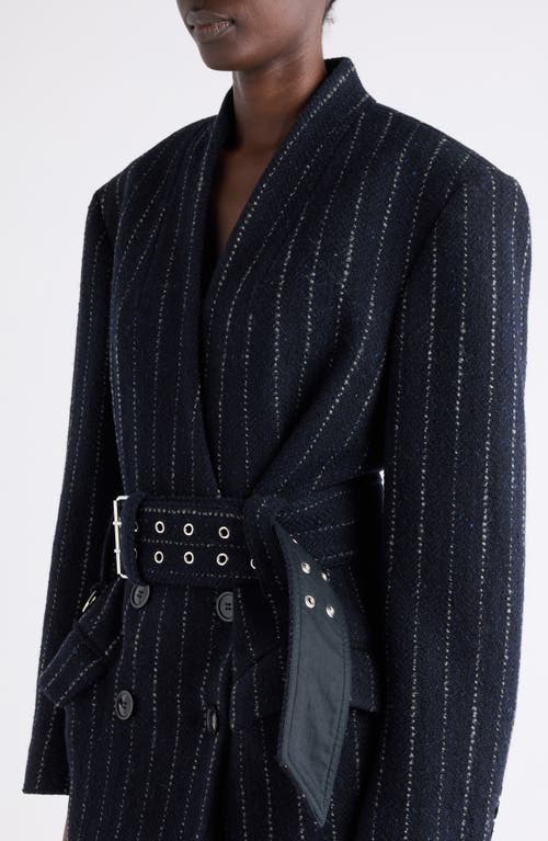 Isabel Marant Fyma Chalk Stripe Virgin Wool Blazer In Black