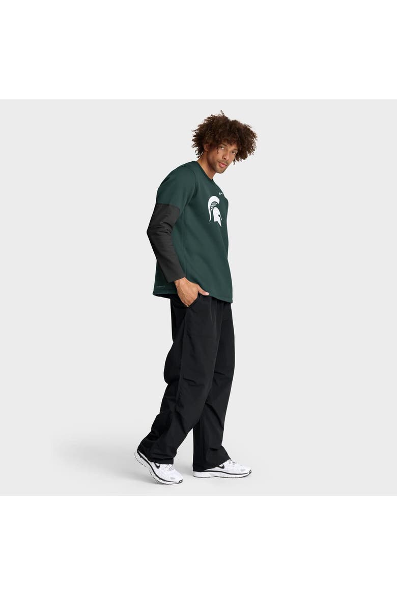 Men's Nike Green Michigan State Spartans 2025 Sideline Coach Performance Long Sleeve T-Shirt, Alternate, color, Green