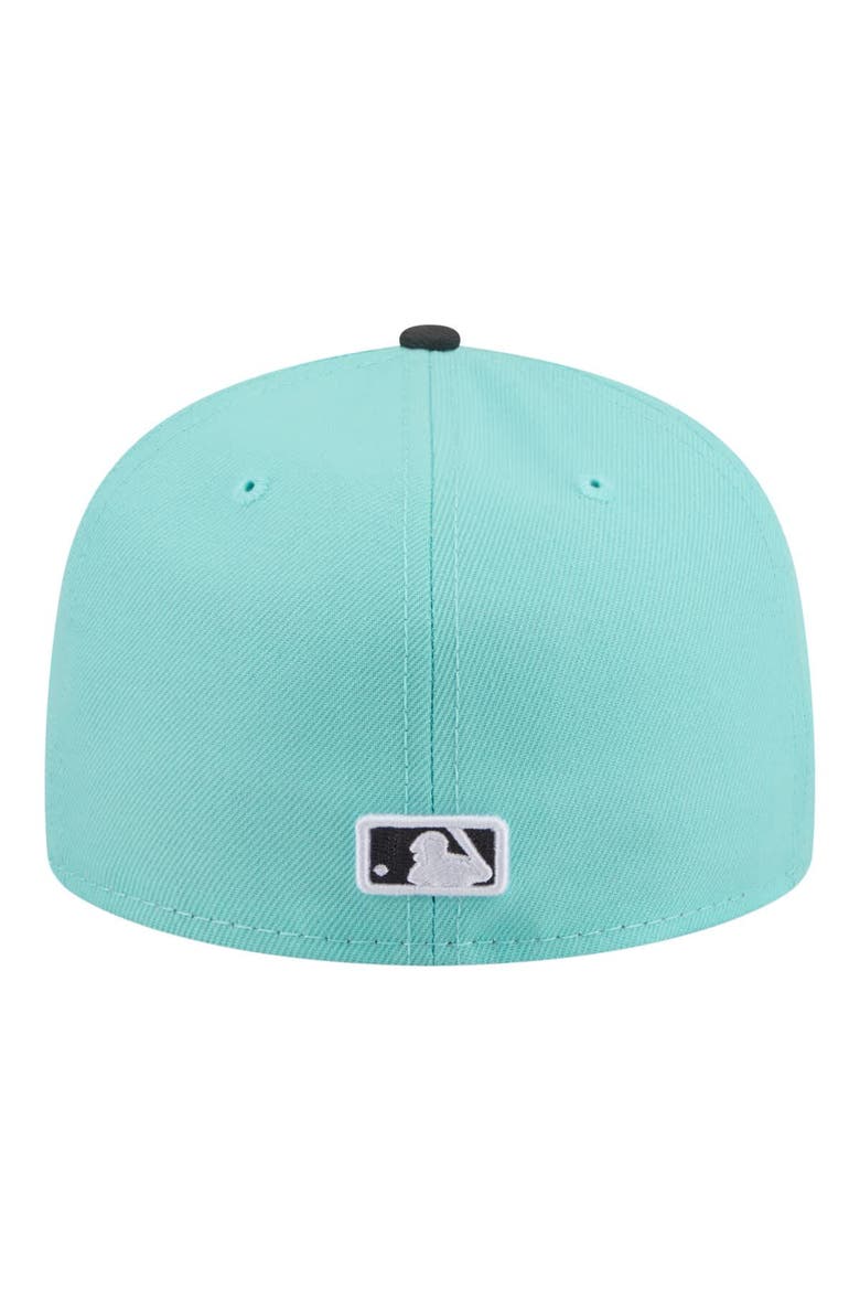 Men's New Era Turquoise/Charcoal New York Mets Two-Tone Color Pack 59FIFTY Fitted Hat, Alternate, color, Turquoise