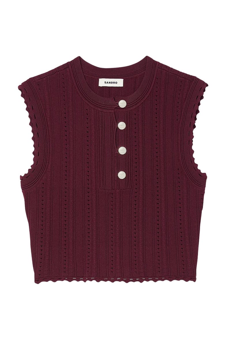 Sleeveless short sweater, Alternate, color, Bordeaux