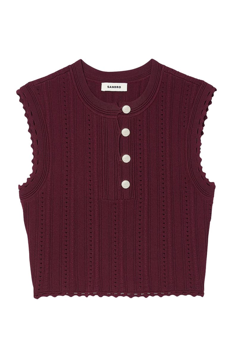 SANDRO Sleeveless short sweater, Alternate, color, 