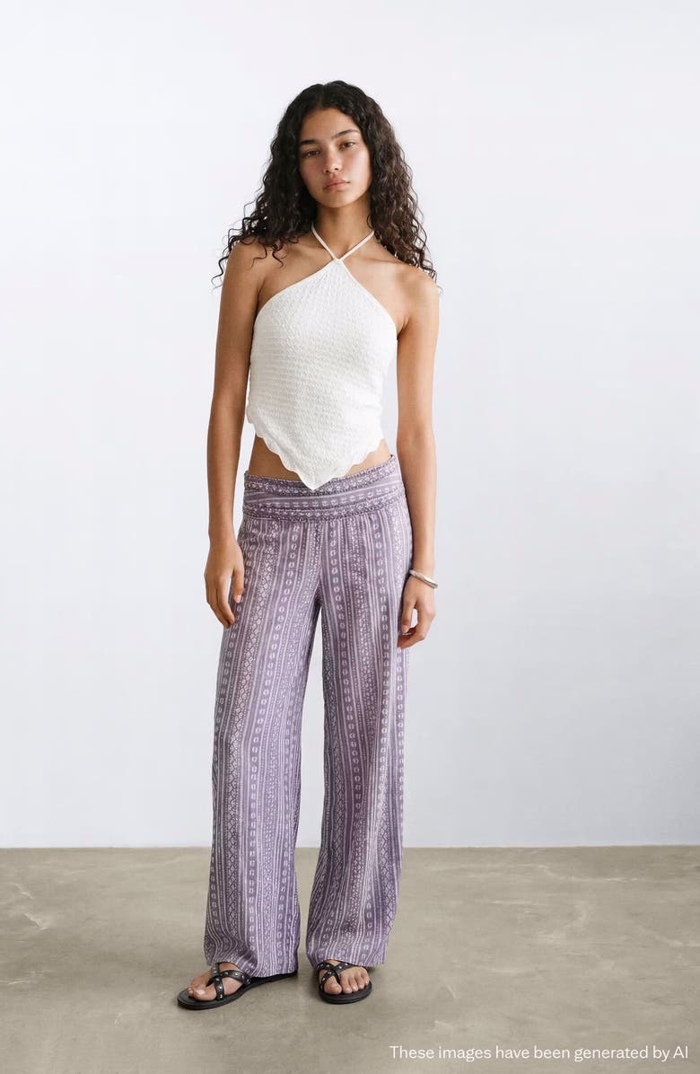 MANGO TEEN Print Wide Leg Pants, Alternate, color,
