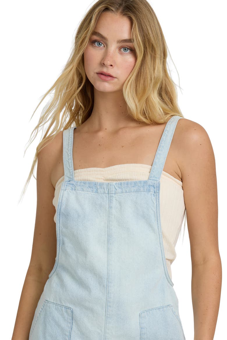 Beach Crush Denim Shortalls, Alternate, color, BLUE MIST