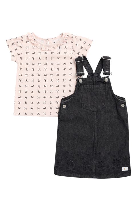 Kids' 2-Piece Top & Denim Jumper Set
