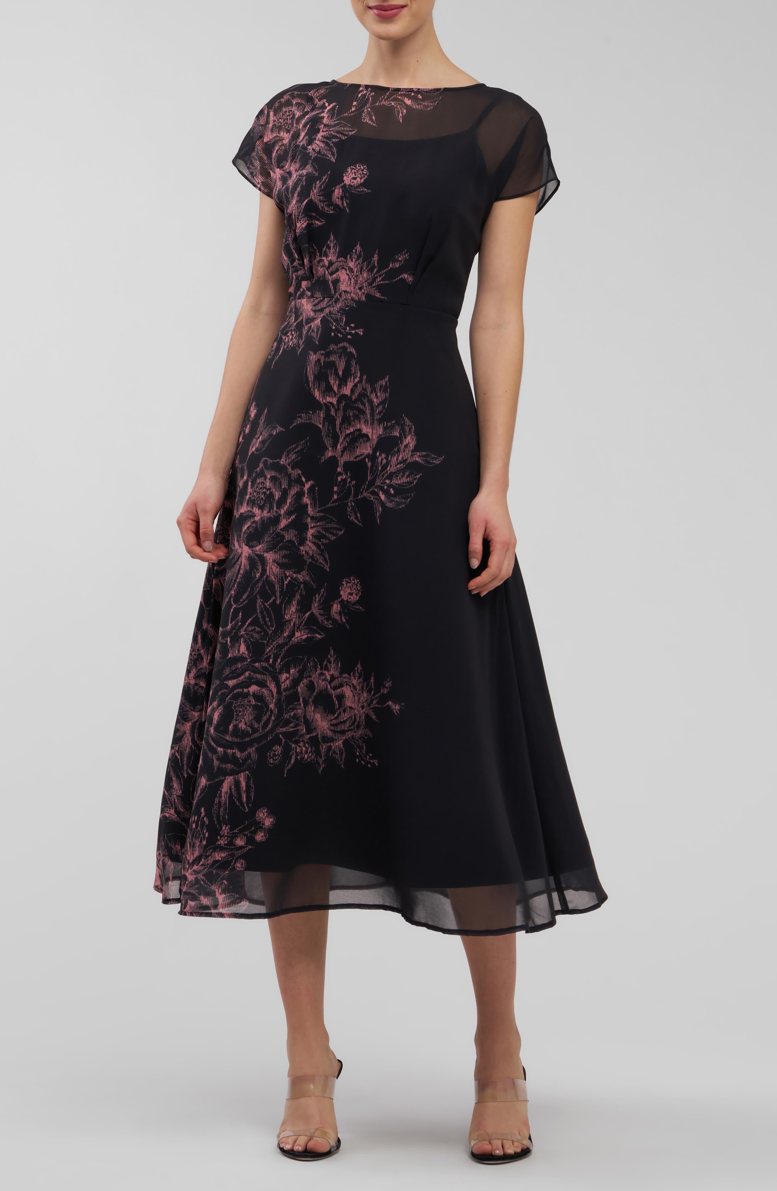 Kay Unger Mariellla Floral Cocktail Dress