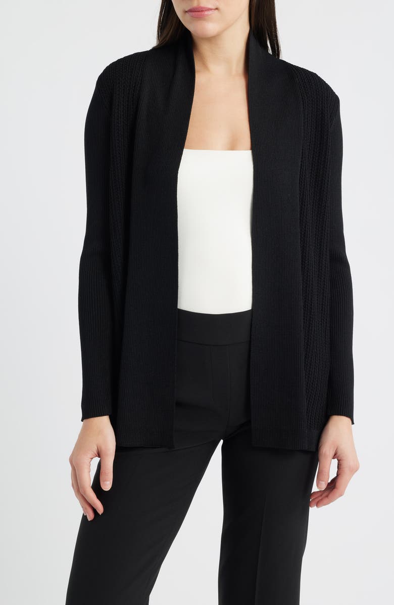 Anne Klein Sonoma Stitch Cardigan, Main, color, Anne Black