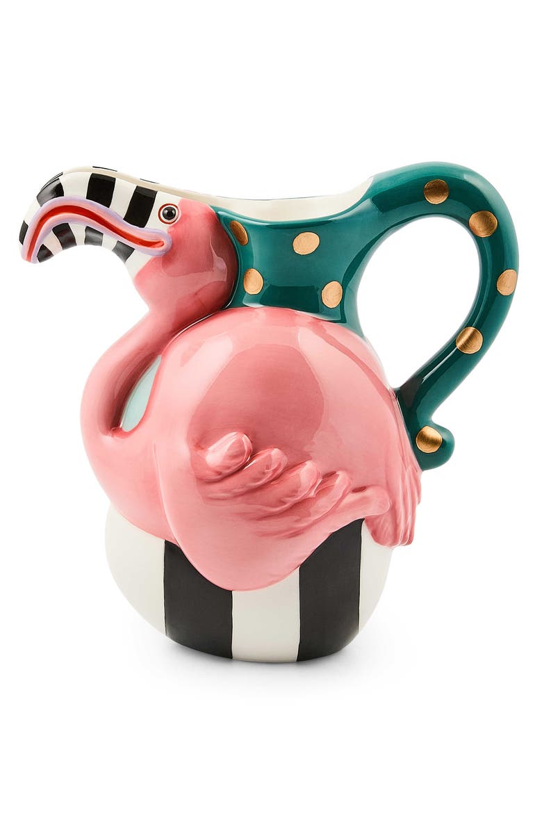 MACKENZIE CHILDS Patience Brewster Sheldon Flamingo Pitcher, Main, color, Pink