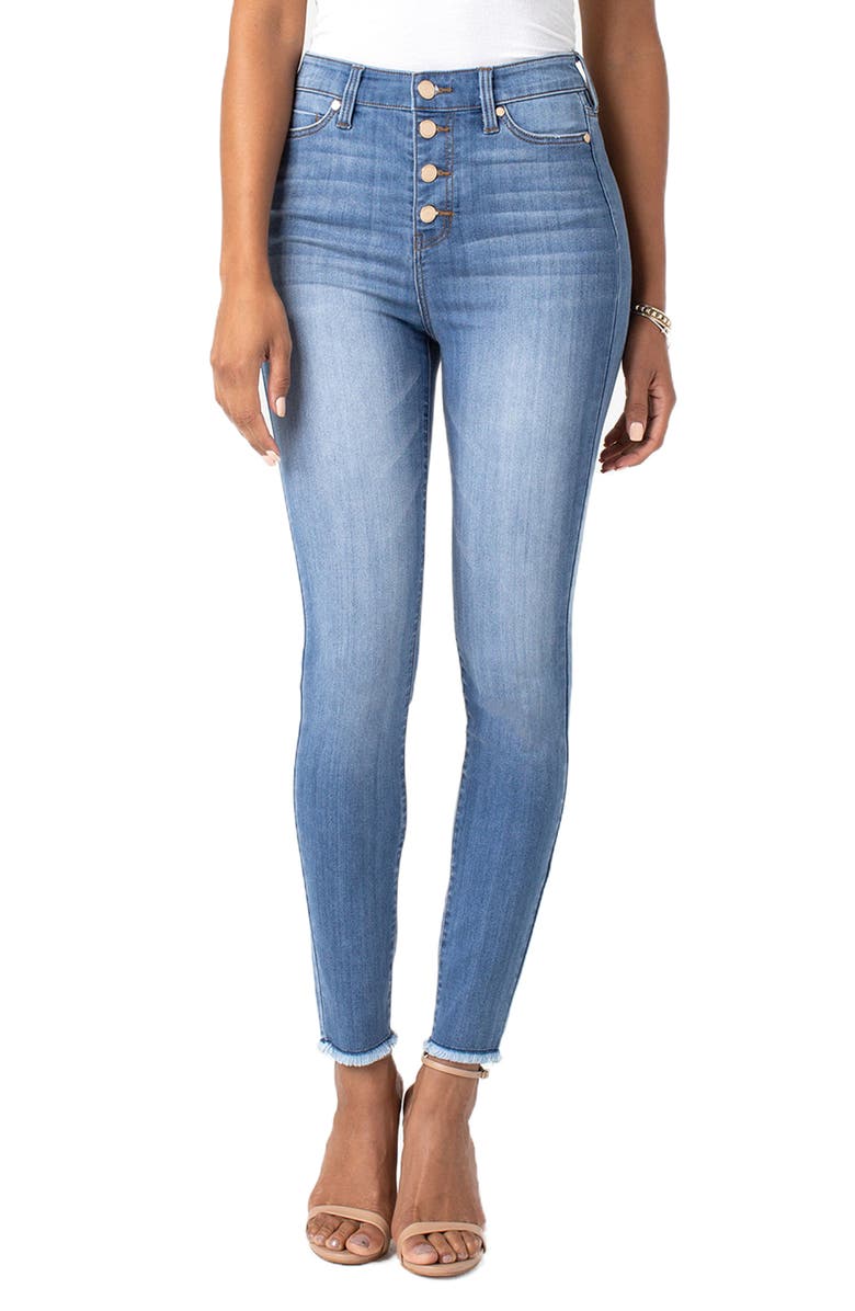 Liverpool Bridget Button Fly High Waist Skinny Jeans, Main, color, 