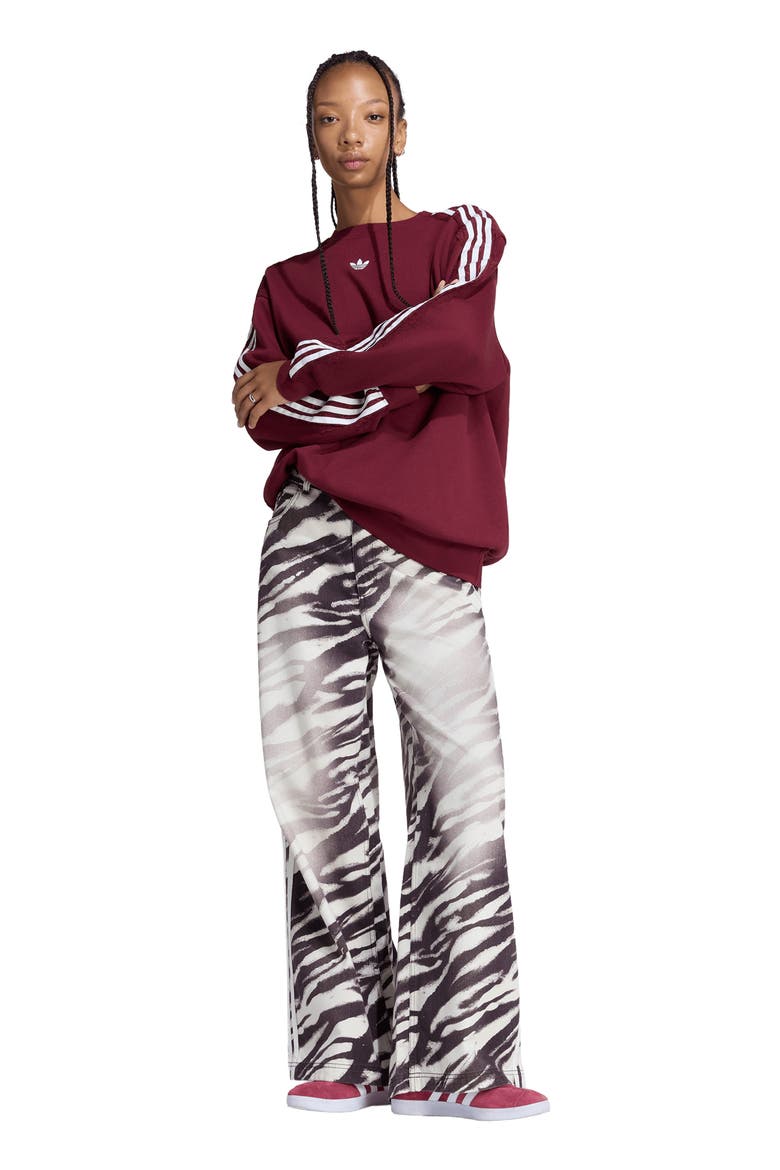 Zebra Wide Leg Jeans, Alternate, color, AURORACOFFEE