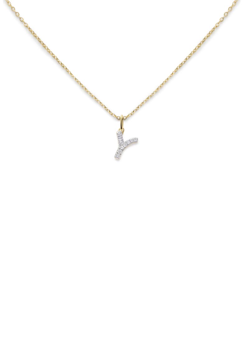 Lab Grown Diamond Initial Pendant Necklace, Main, color, 14K GOLD