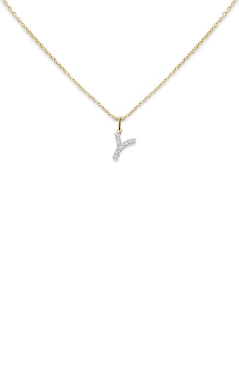 Lab Created Diamond Initial Pendant Necklace (Online Trunk Show)