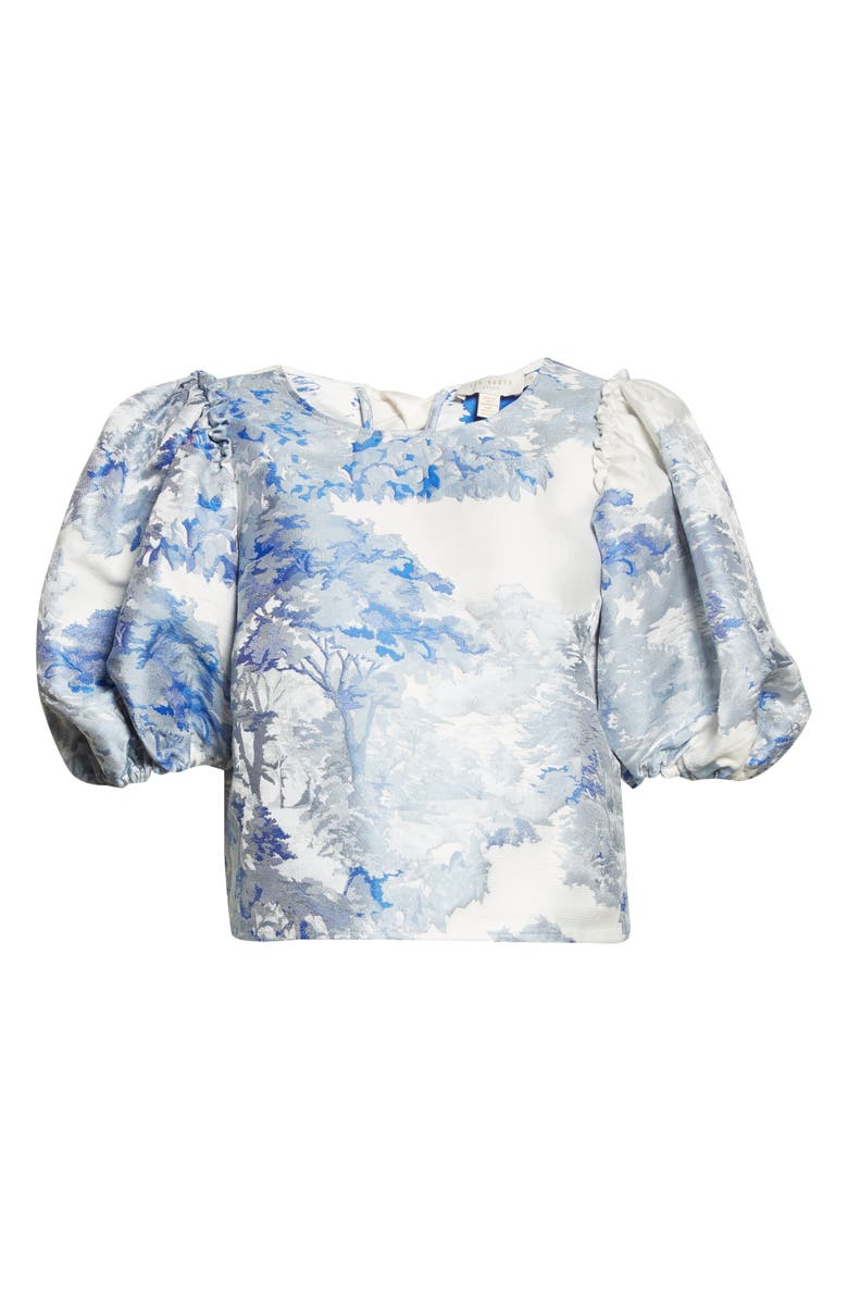 Ted Baker London Ivria Puff Sleeve Crop Top, Alternate, color, 