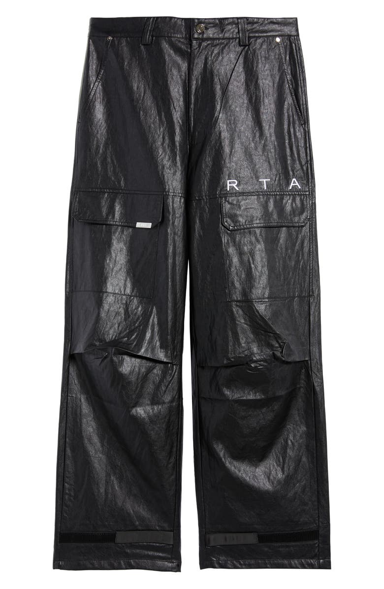 RtA Wylie Baggy Faux Leather Cargo Pants, Main, color, 