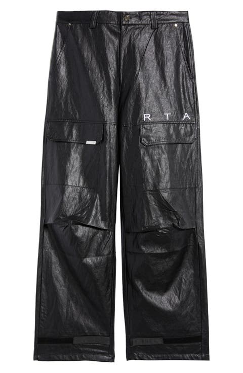 Wylie Baggy Faux Leather Cargo Pants