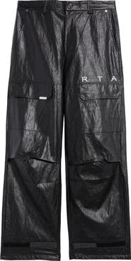 RtA Wylie Baggy Faux Leather Cargo Pants