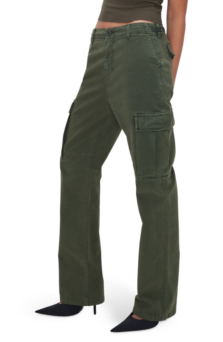 Good American Uniform Brushed Twill Cargo Pants, Alternate, color, 