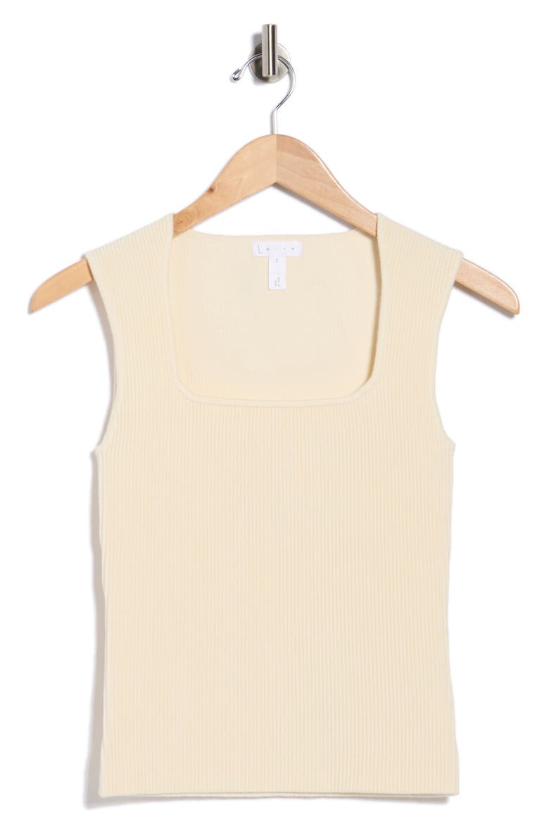 Square Neck Sweater Tank, Alternate, color, IVORY