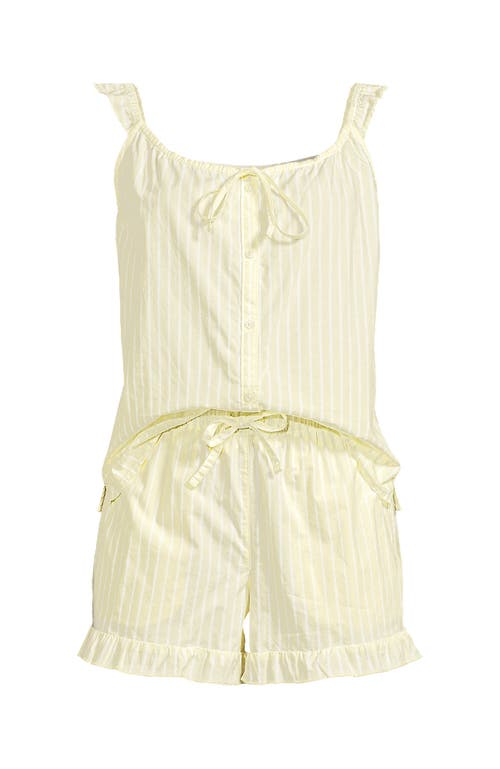 Lands' End Poplin 2 Piece Pajama Set In Gray