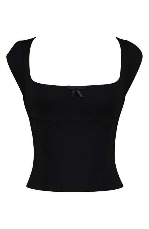House Of Cb The Cap Sleeve Corset Top In Black
