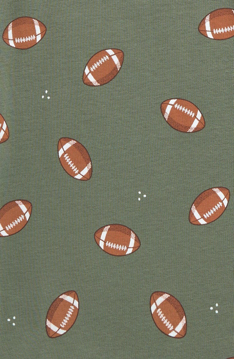 Petit Lem Kids' Football Print Fitted Organic Cotton Two-Piece Pajamas, Alternate, color, 