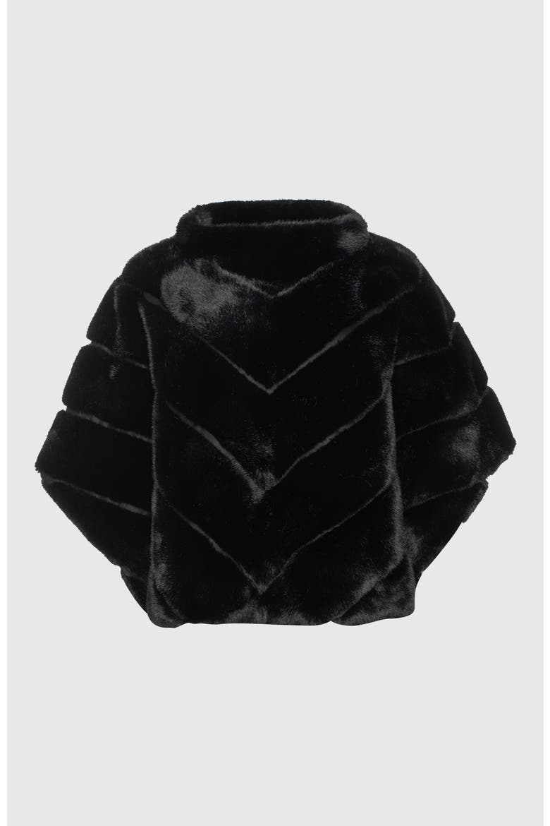 Fur-Free Mink (Faux Fur) Cape, Alternate, color, BLACK