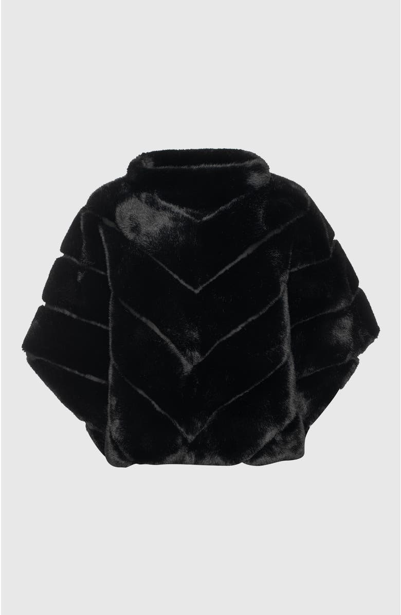 Lyla Grant Fur-Free Mink (Faux Fur) Cape, Alternate, color, Black