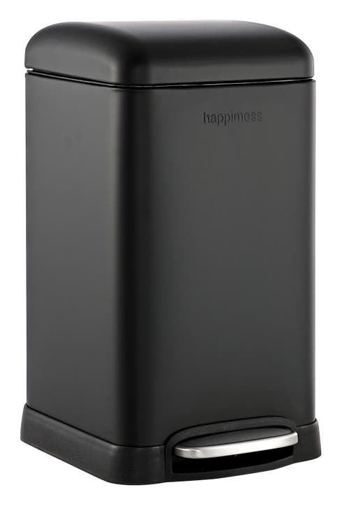 Happimess Betty Retro Mini 3.2-gallon Step-open Trash Can In Midnight Black