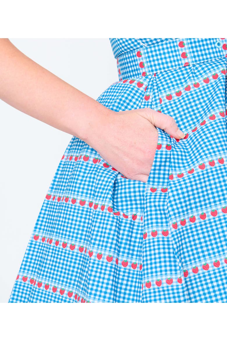 1960s Dancing Doll Swing Dress, Alternate, color, Blue Gingham