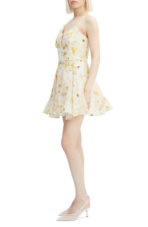 Shop Bardot Abrielle Strapless Minidress In Yellow Floral