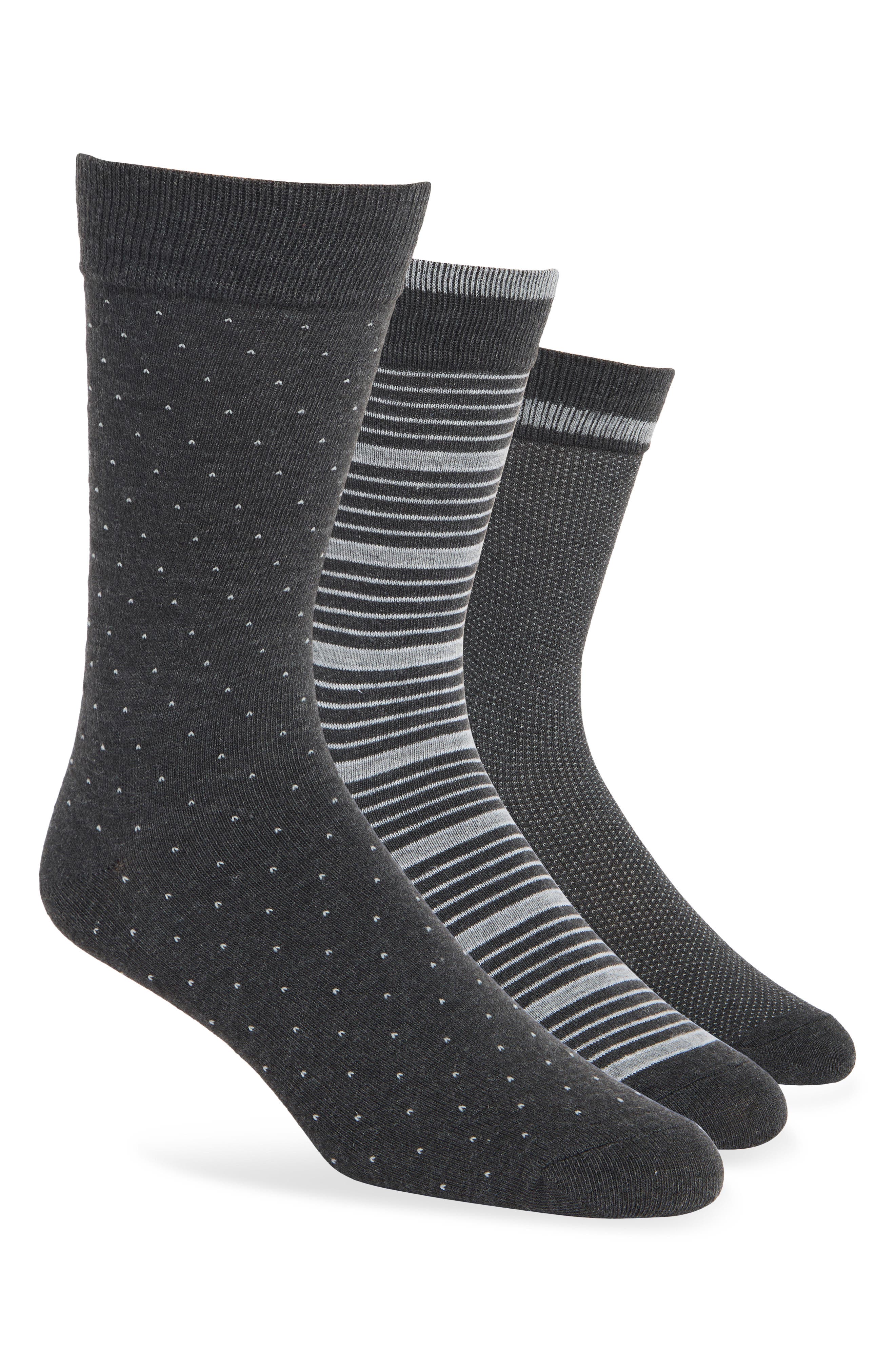 Original Penguin Gates Birdseye Assorted 3-Pack Crew Socks Assorted 3-Pack Crew Socks