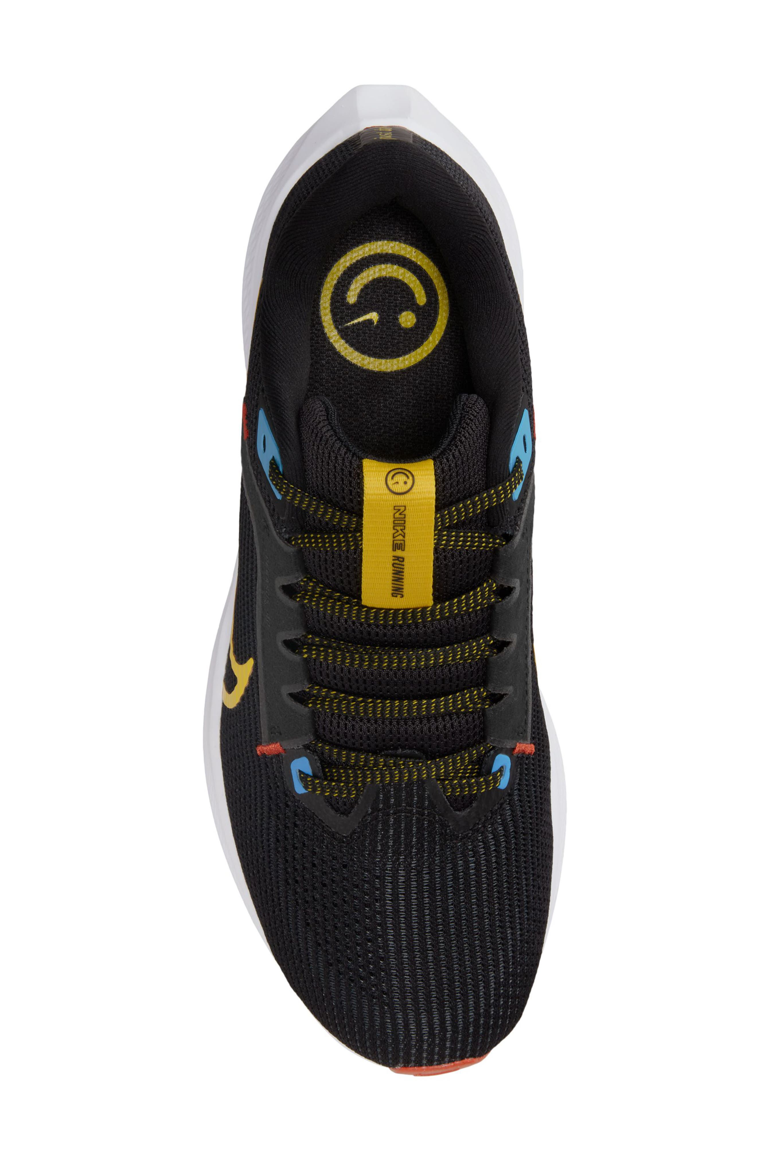 Air Zoom Pegasus 40 Running Shoe, Alternate, color, BLACK/ YELLOW/ SMOKE GREY