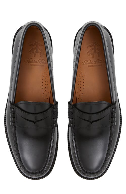Brooks Brothers Bleecker Lug Sole Penny Loafer In Black