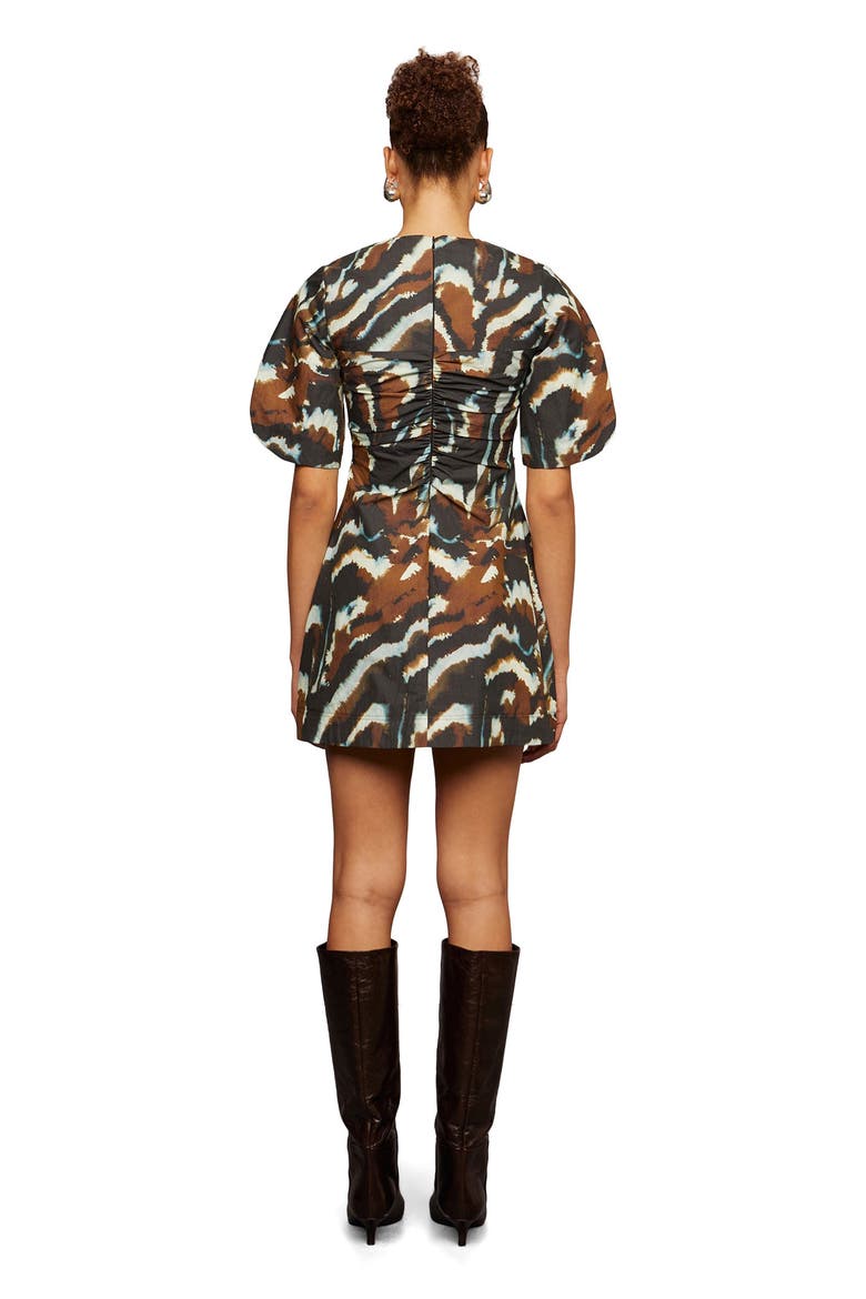 Tanner Puff Sleeve Mini Dress, Alternate, color, Aerial Terrain