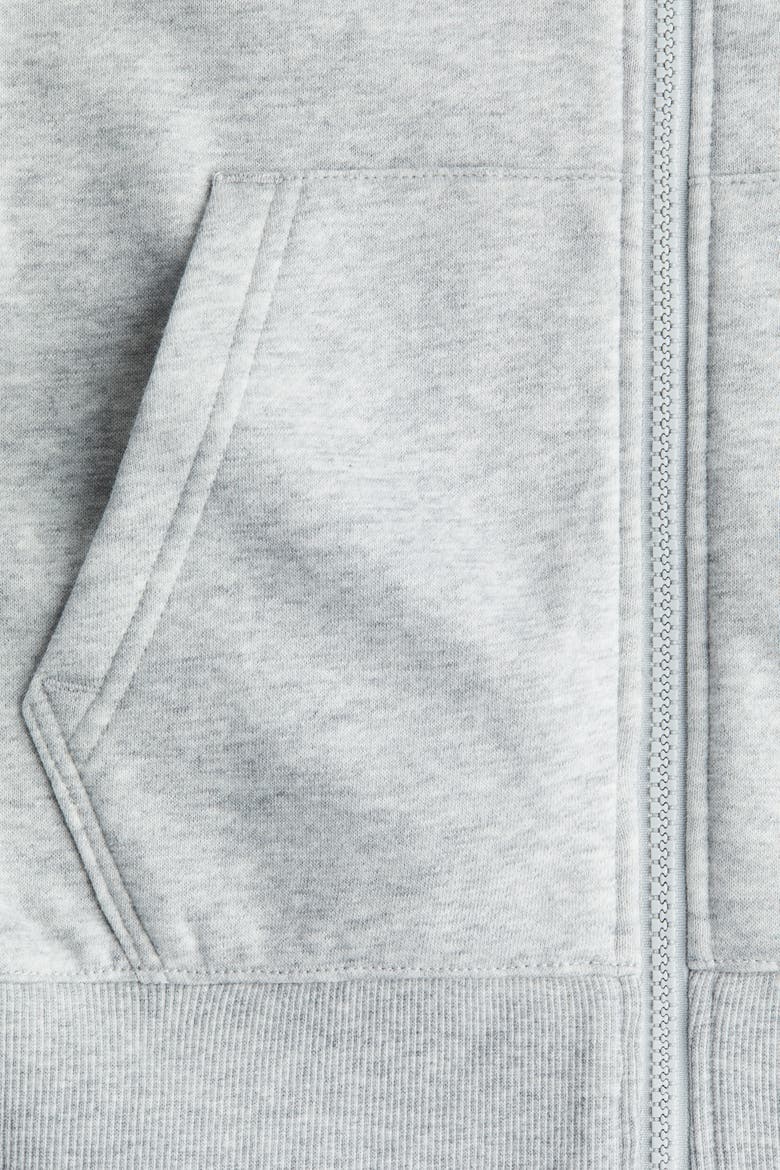 Zip-through Hoodie, Alternate, color, Light gray melange
