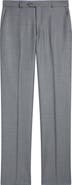 Berle Flat Front Grey Super 120s Wool Dress Pants