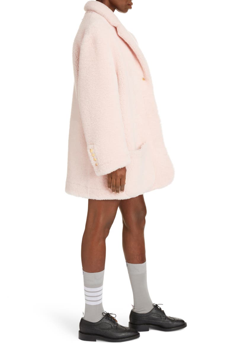 Thom Browne 4-Bar Genuine Shearling Coat, Alternate, color,