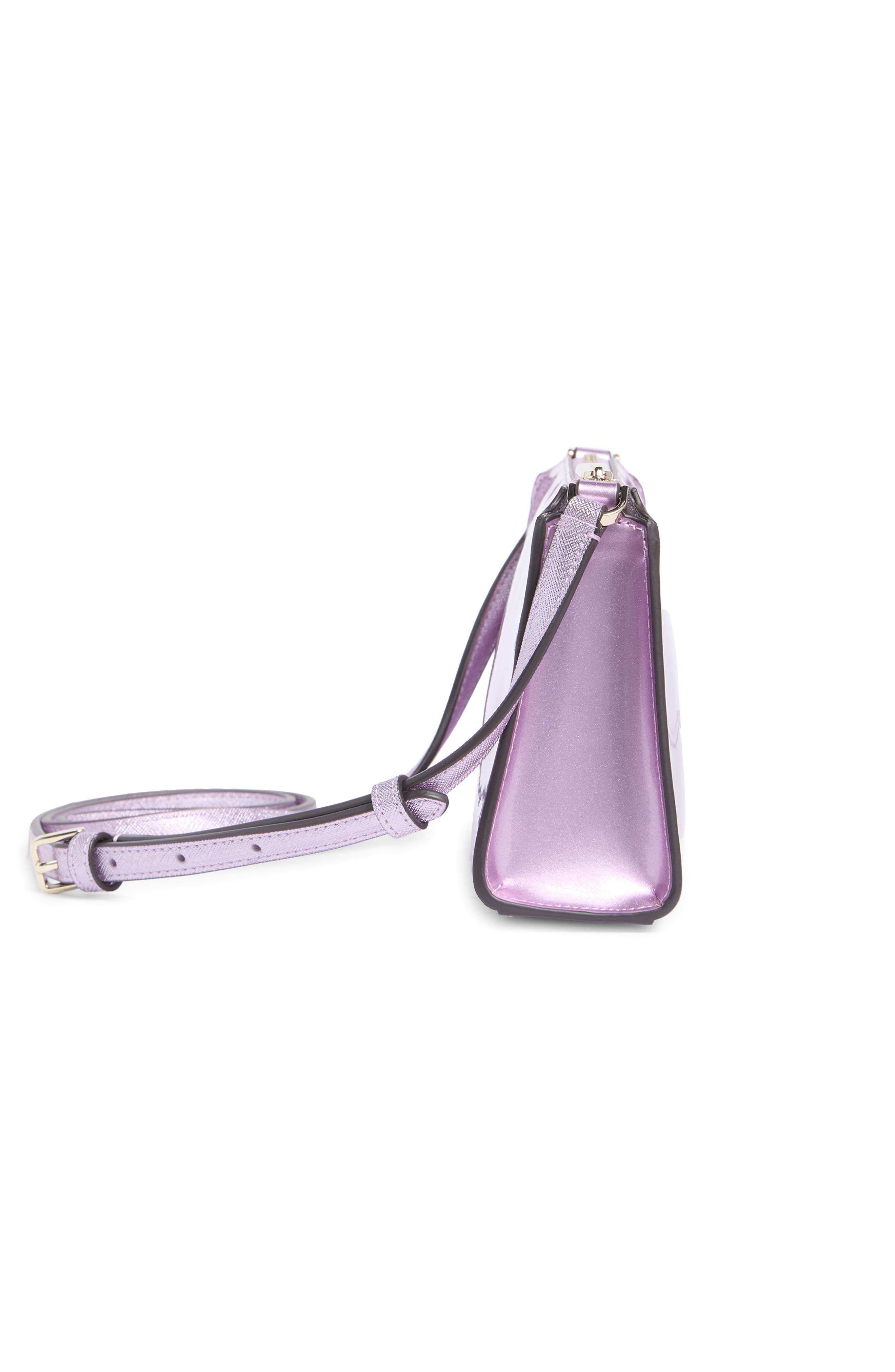 Kate Spade New York kenzie patent fabric mini crossbody bag, Alternate, color, Quartz Pink