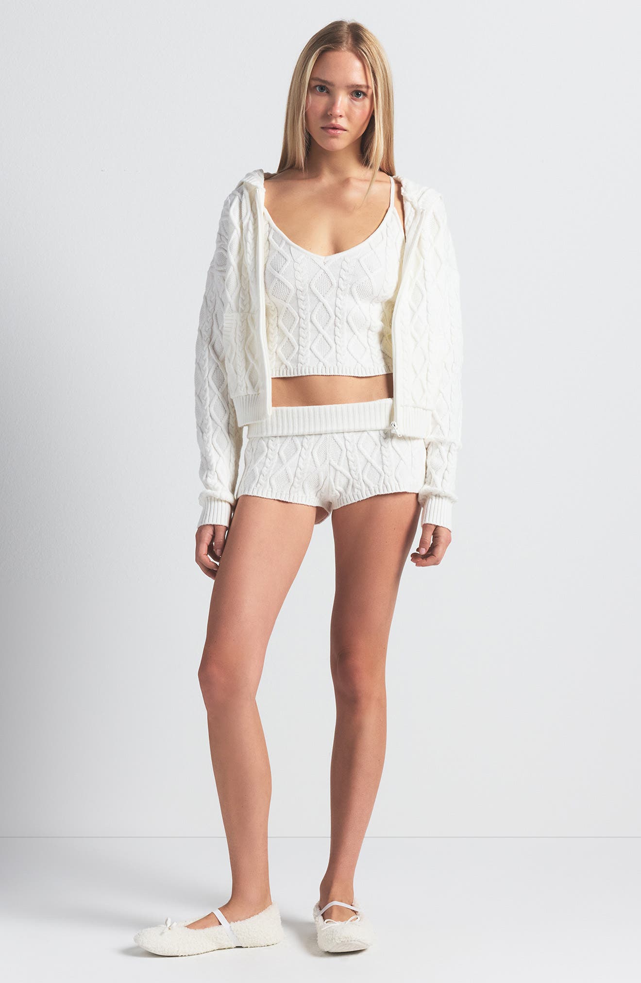 Sweater Knit Shrunken Zip-Up Hoodie (Women) | Nordstrom