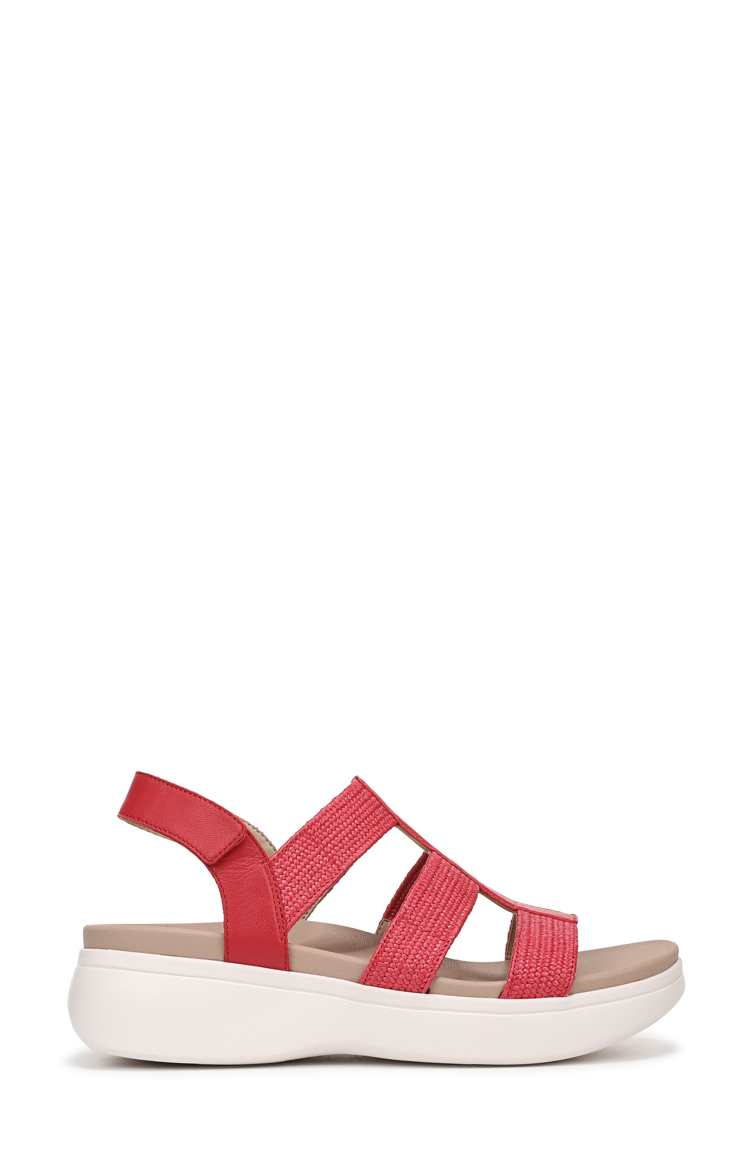 Vionic Sabrina Fisherman Platform Sandal, Alternate, color, Varsity Red Leather