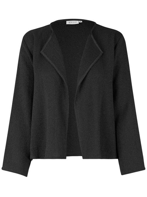 Masai Copenhagen Majulitta Open Front Long Sleeve Jacket In Black