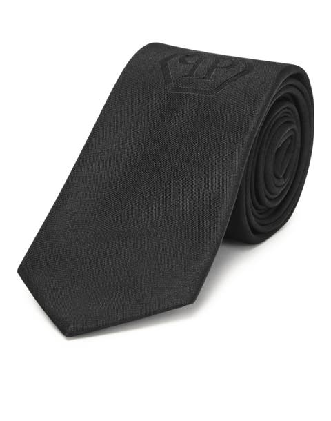 Embroidered Logo Wide Tie Men